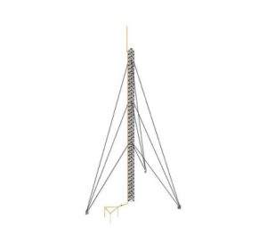Kit de protection contre la foudre pour pylône haubané - hauteur maximale : 15 mètres. Contient un paratonnerre à dispositif d'amorçage et mise à la terre.