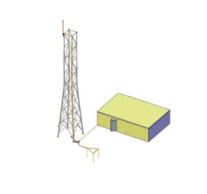 External lightning protection kit for telecommunications pylon with a maximum height of 40 meters.