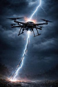 DroneStrike™ — drone paratonnerre hexacoptère LPS France pour la protection foudre